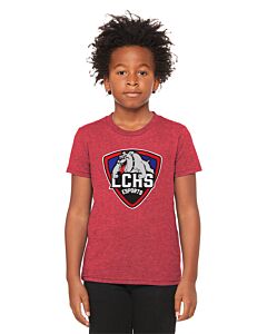 BELLA + CANVAS - Youth Unisex Jersey Tee - DTG - Las Cruces Esports Logo 1-Heather Red