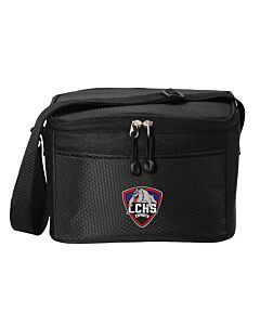 Port Authority® 6-Can Cube Cooler - Embroidery - Las Cruces Esports Logo 1-Black/Black