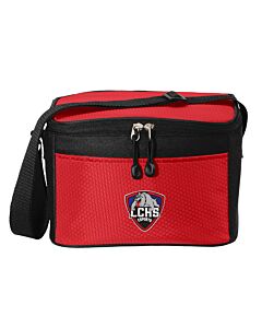 Port Authority® 6-Can Cube Cooler - Embroidery - Las Cruces Esports Logo 1-Red/Black