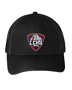 Port Authority® Snapback Trucker Cap - Embroidery - Las Cruces Esports Logo 1-Black