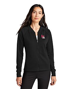 MERCER+METTLE™ Women's Double-Knit Bomber - Embroidery - Las Cruces Esports Logo 2-Deep Black